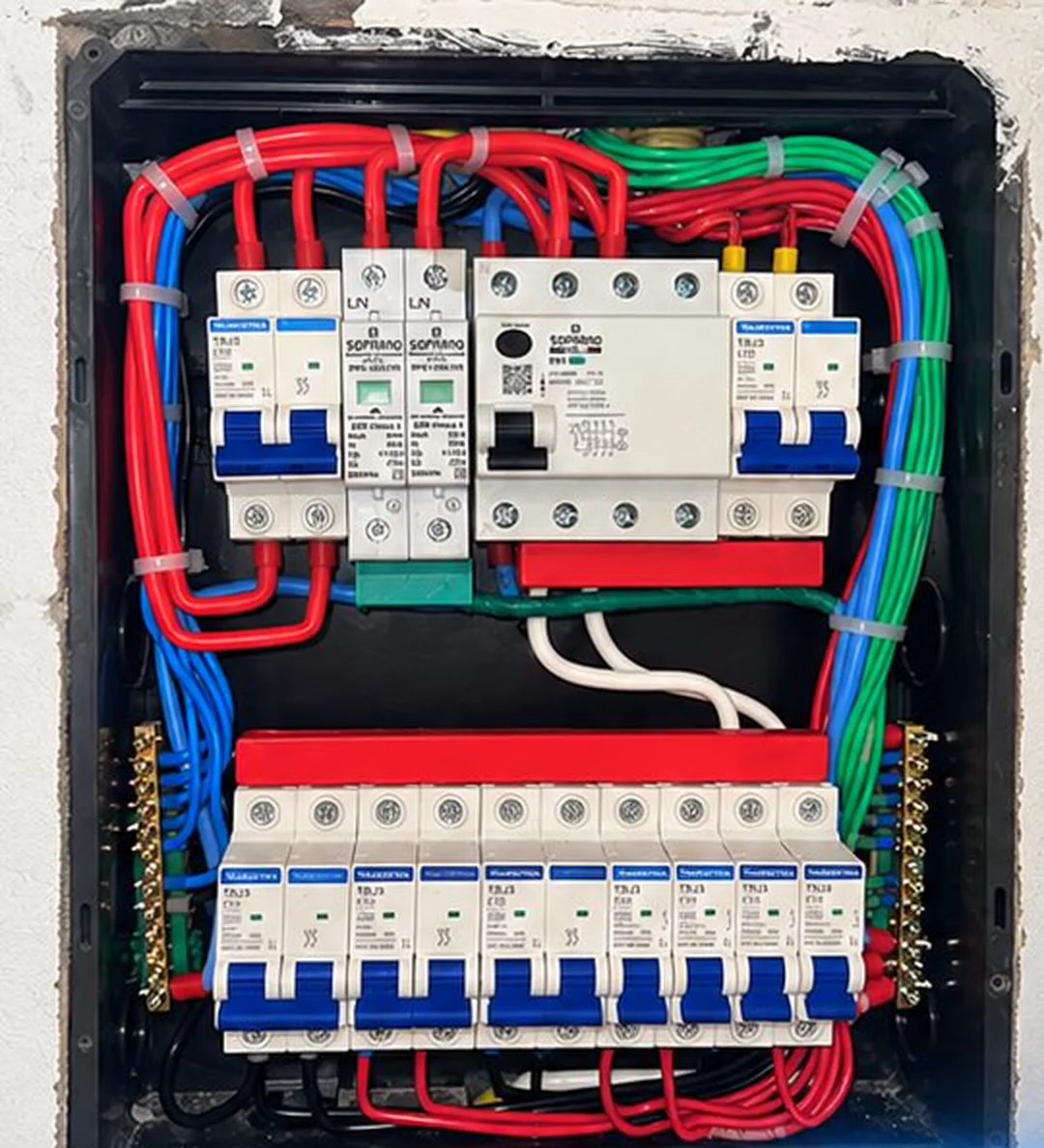 Quadro elétrico organizado pela AM Tech, com circuitos separados